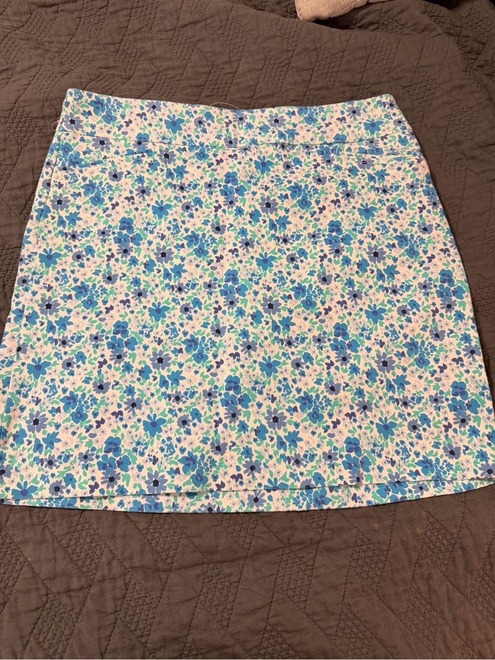 croft & barrow Blue and White Floral Mini Skirt